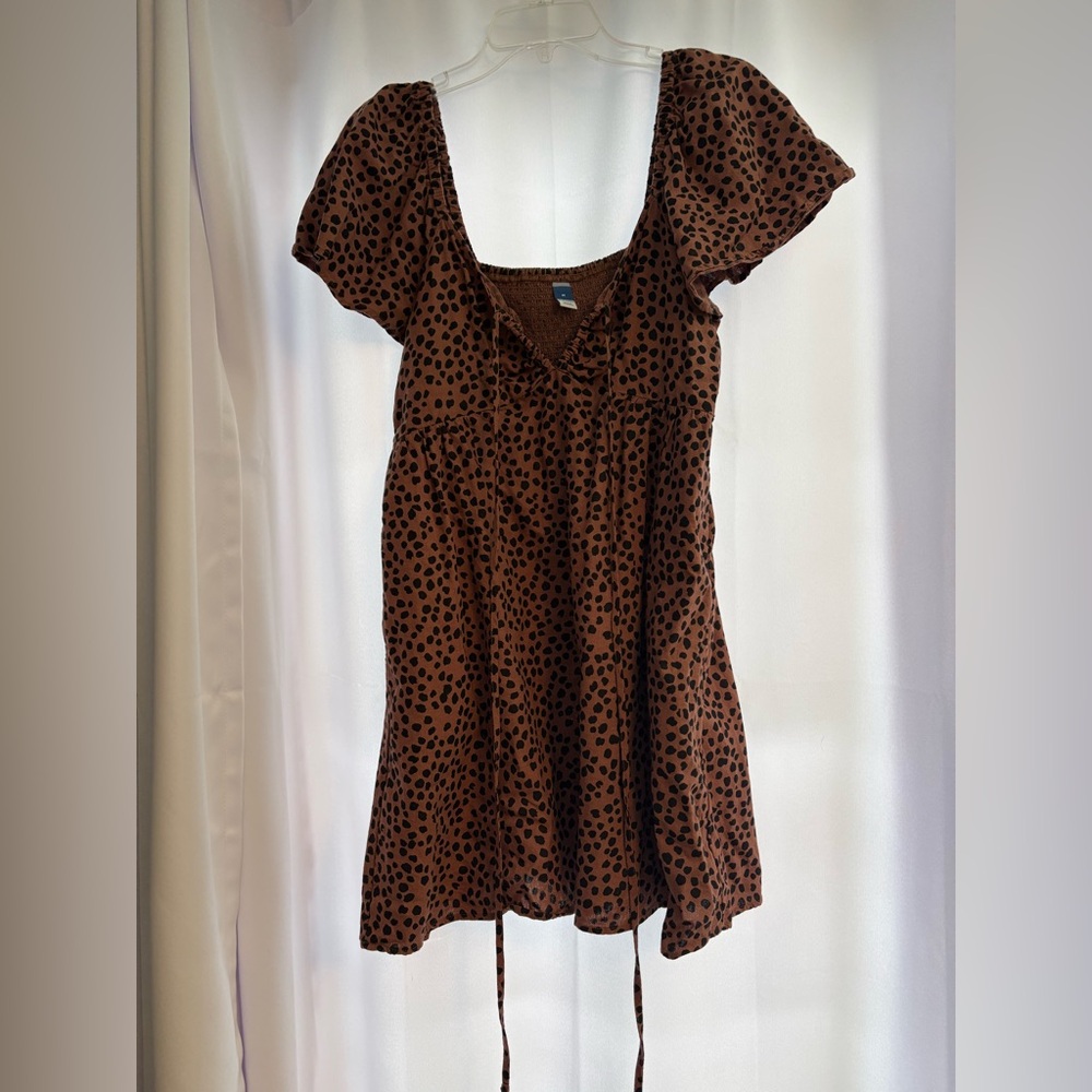 Brown Polka Dot Women's Dress- Medium Old Navy